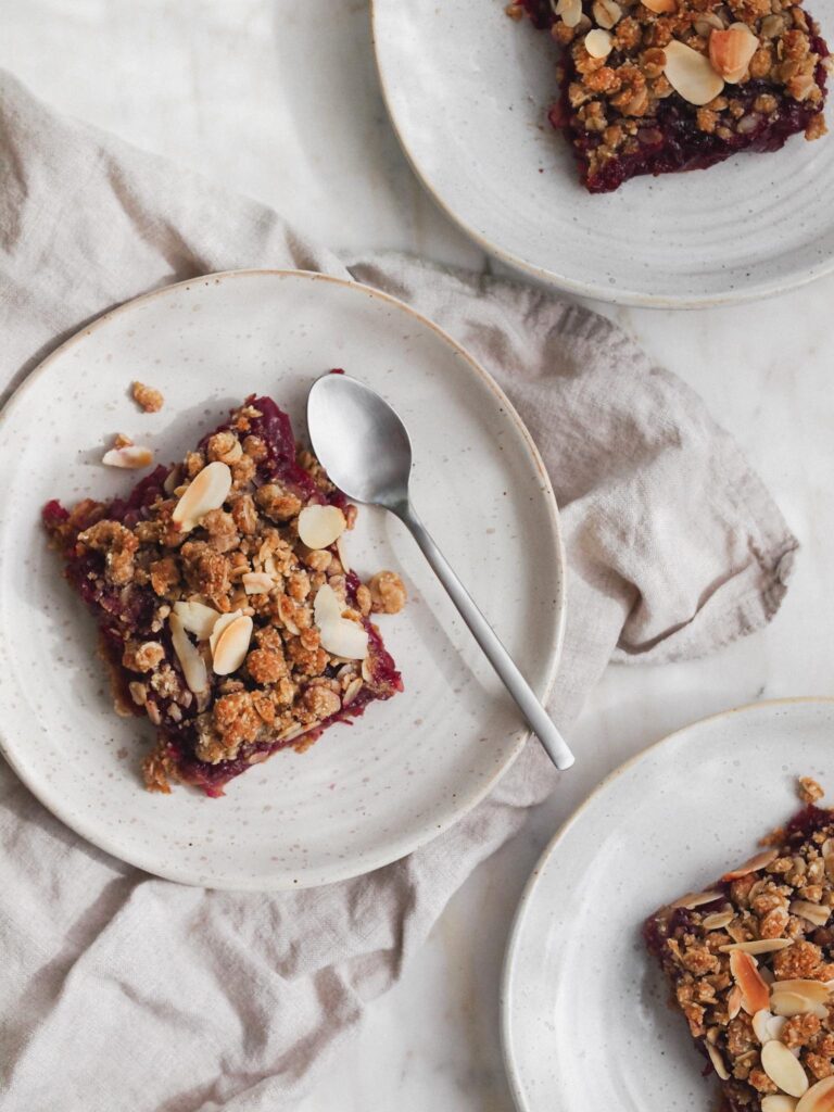 Healthy Cherry Almond Vegan Crumble Bars