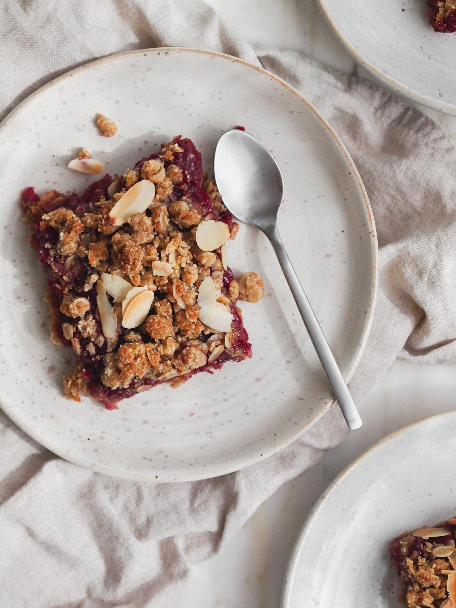 Healthy Cherry Almond Vegan Crumble Bars