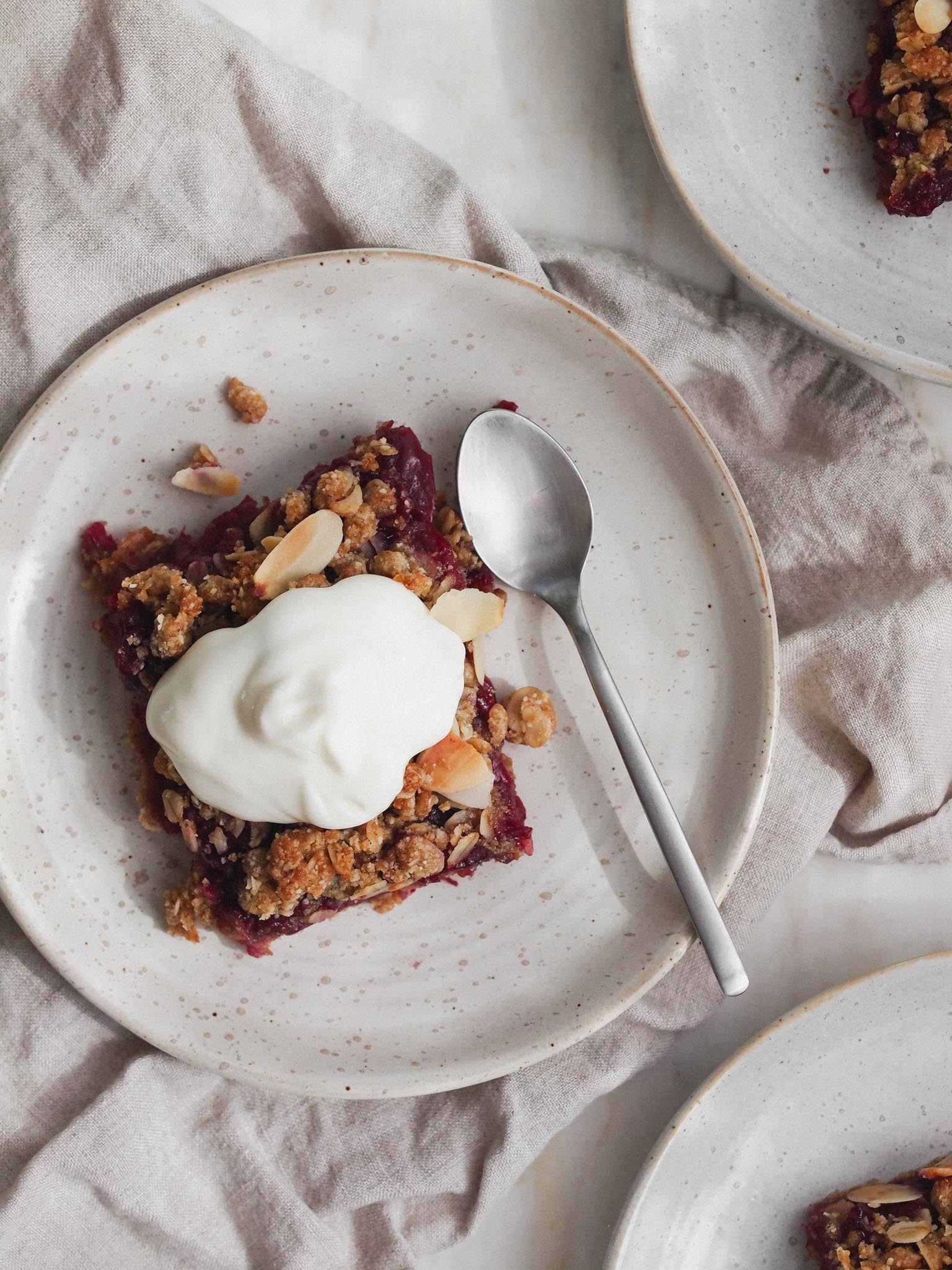 Healthy Cherry Almond Vegan Crumble Bars