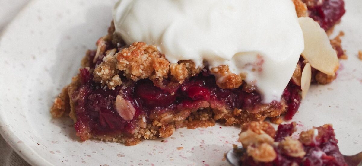 Healthy Cherry Almond Vegan Crumble Bars