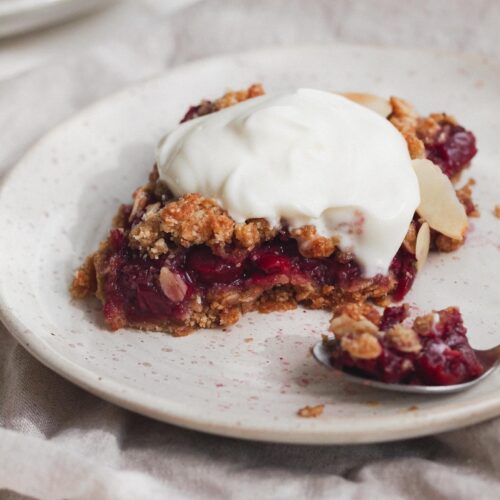 Healthy Cherry Almond Vegan Crumble Bars