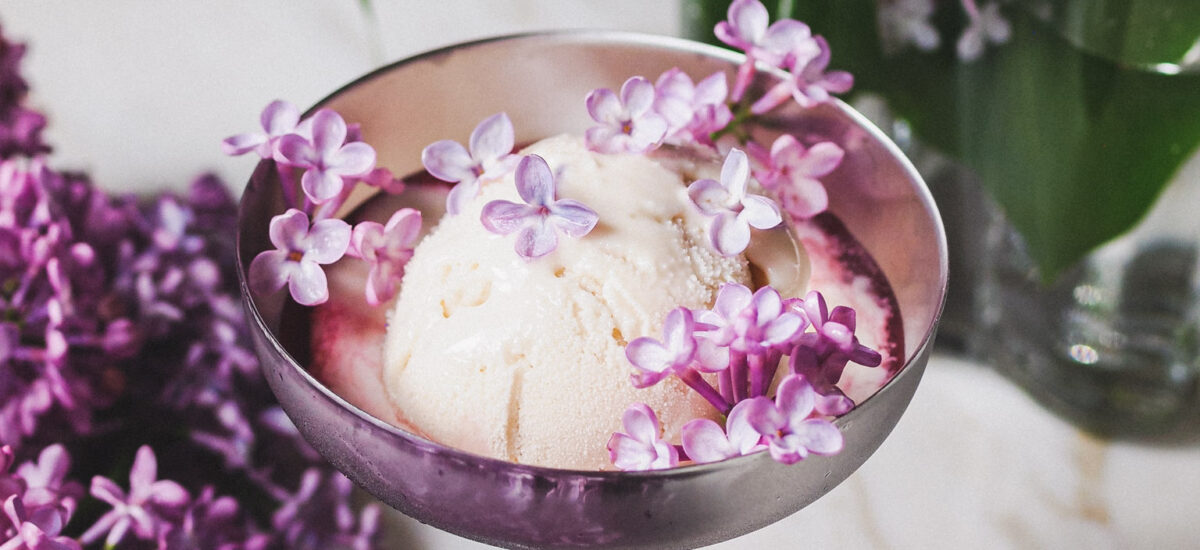 Healthier Lilac Vanilla Vegan Ice Cream