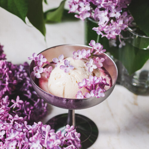 Healthier Lilac Vanilla Vegan Ice Cream