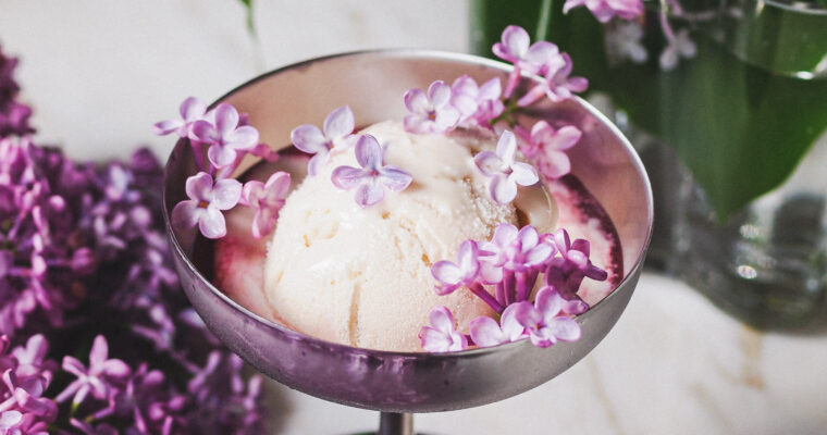 Healthier Lilac Vanilla Vegan Ice Cream