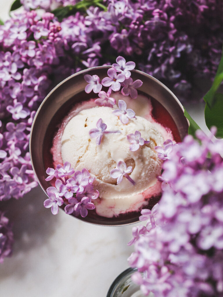 Healthier Lilac Vanilla Vegan Ice Cream