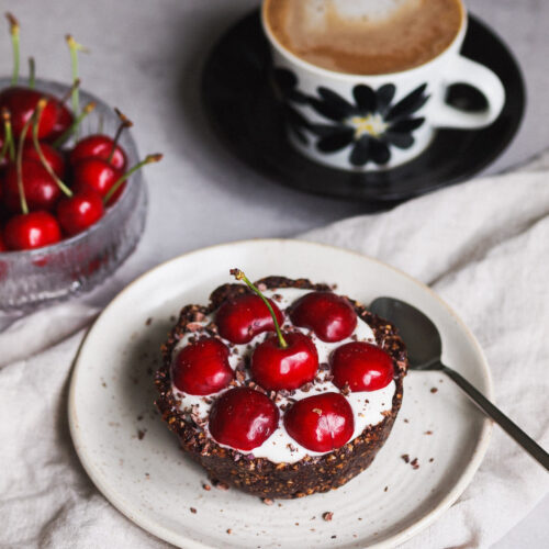 Chocolate Cherry Healthy Vegan Cheesecake