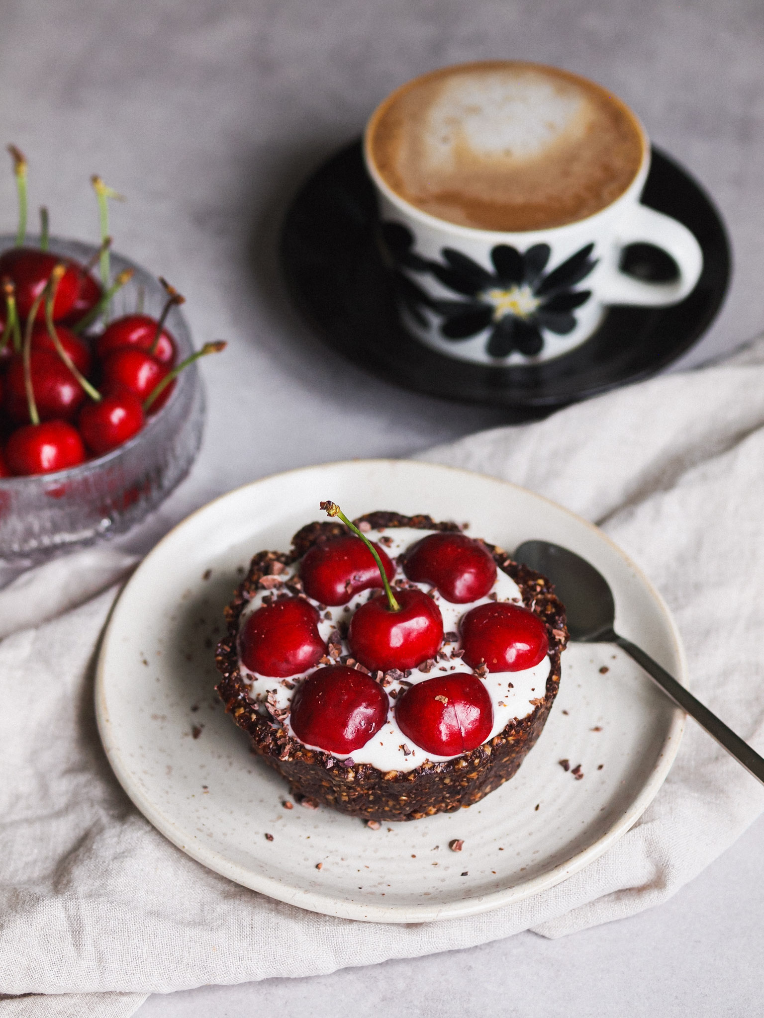 Chocolate Cherry Healthy Vegan Cheesecake