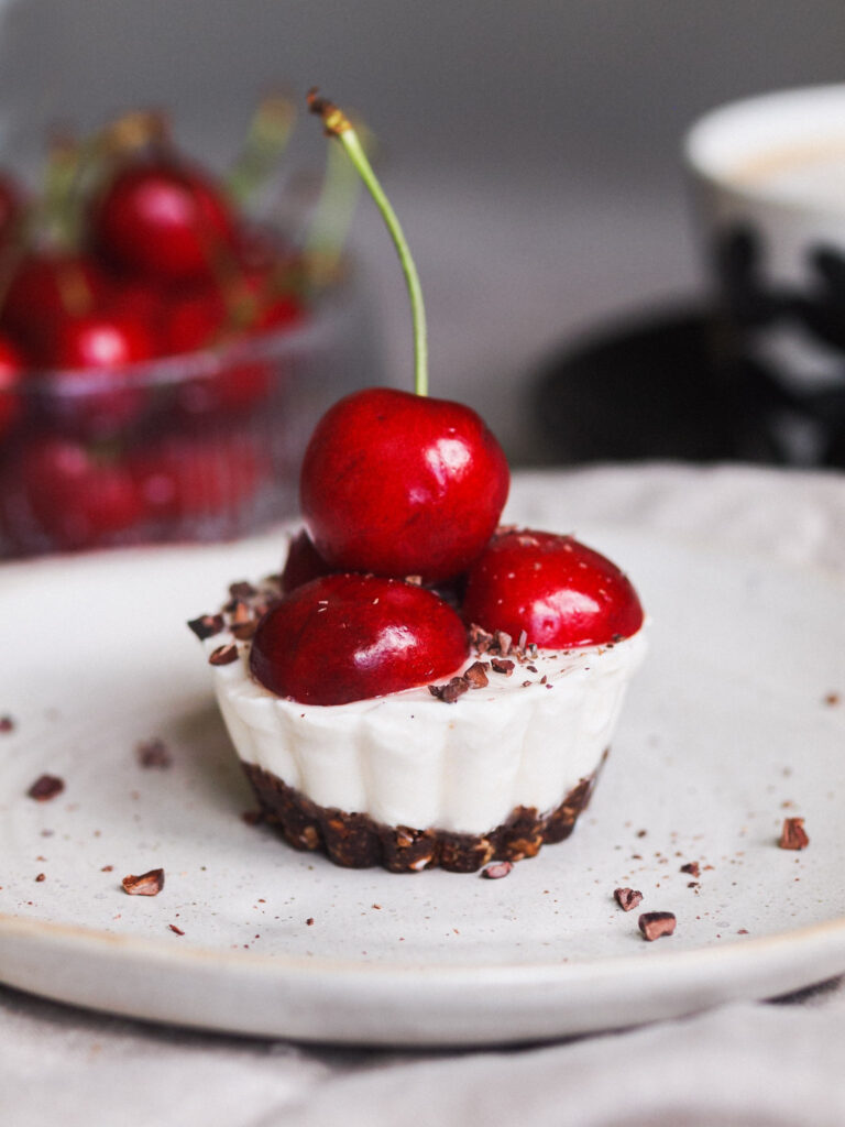 Chocolate Cherry Healthy Vegan Cheesecake