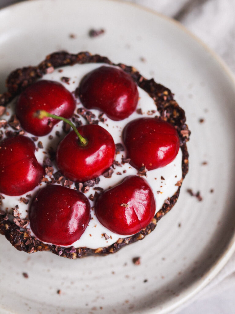 Chocolate Cherry Healthy Vegan Cheesecake