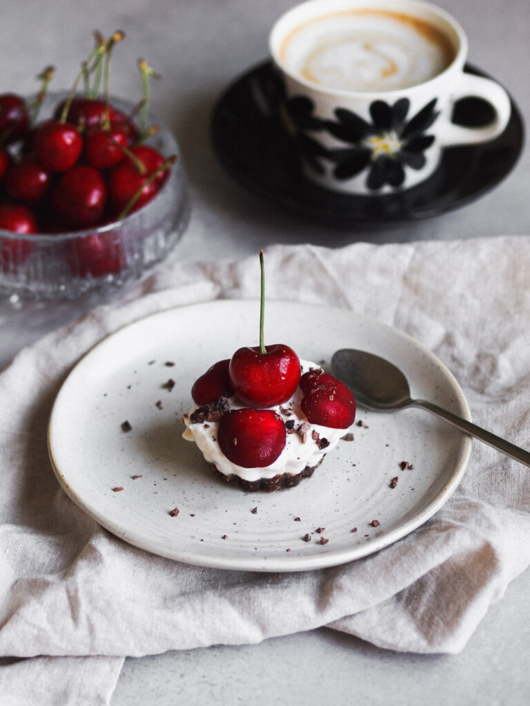 Chocolate Cherry Healthy Vegan Cheesecake