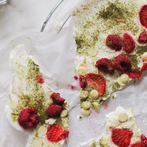 healthy matcha coconut yogurt bark