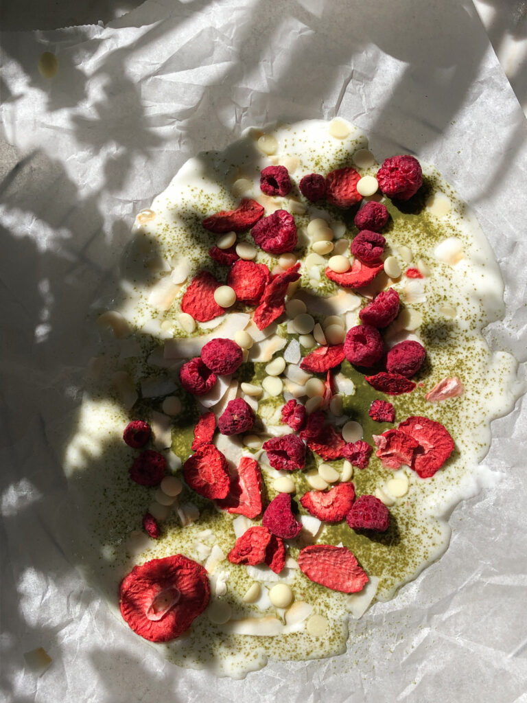 healthy matcha coconut yogurt bark