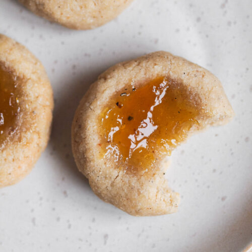 Healthy Cardamom Vanilla Yellow Plum Thumbprint Cookies