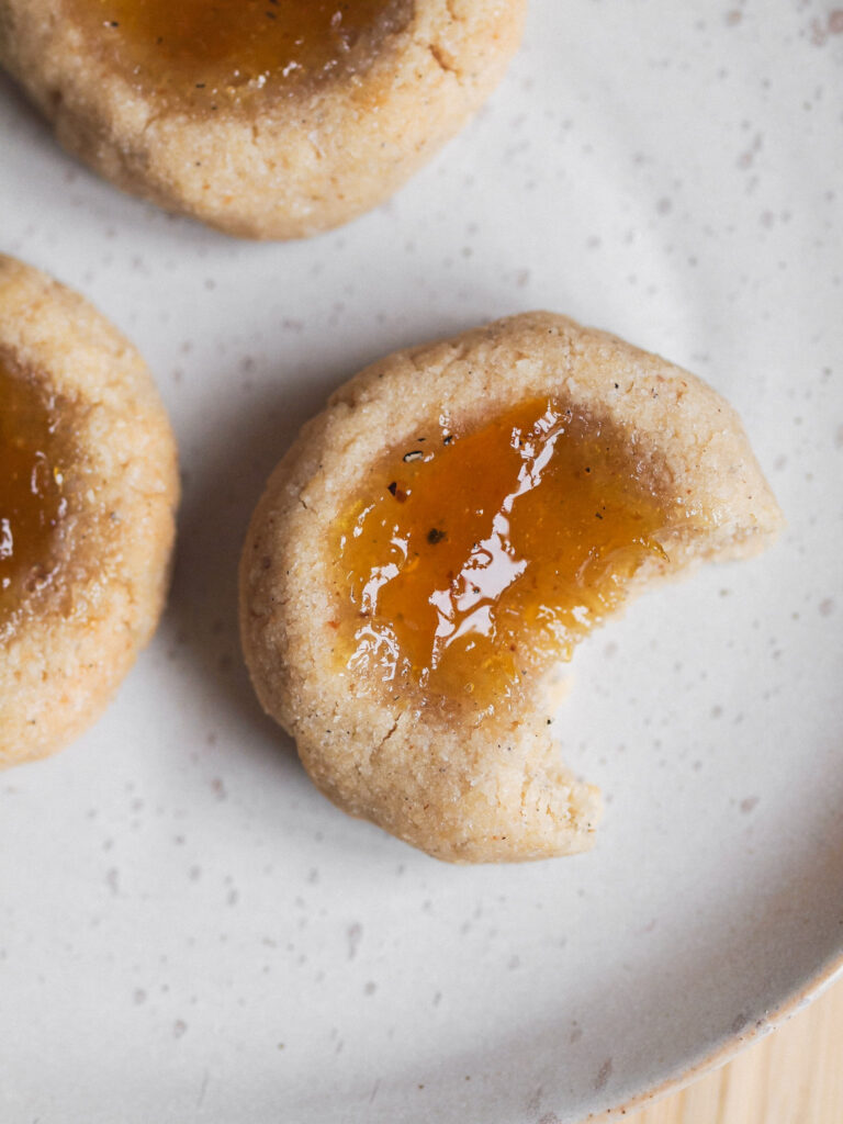 Healthy Cardamom Vanilla Yellow Plum Thumbprint Cookies