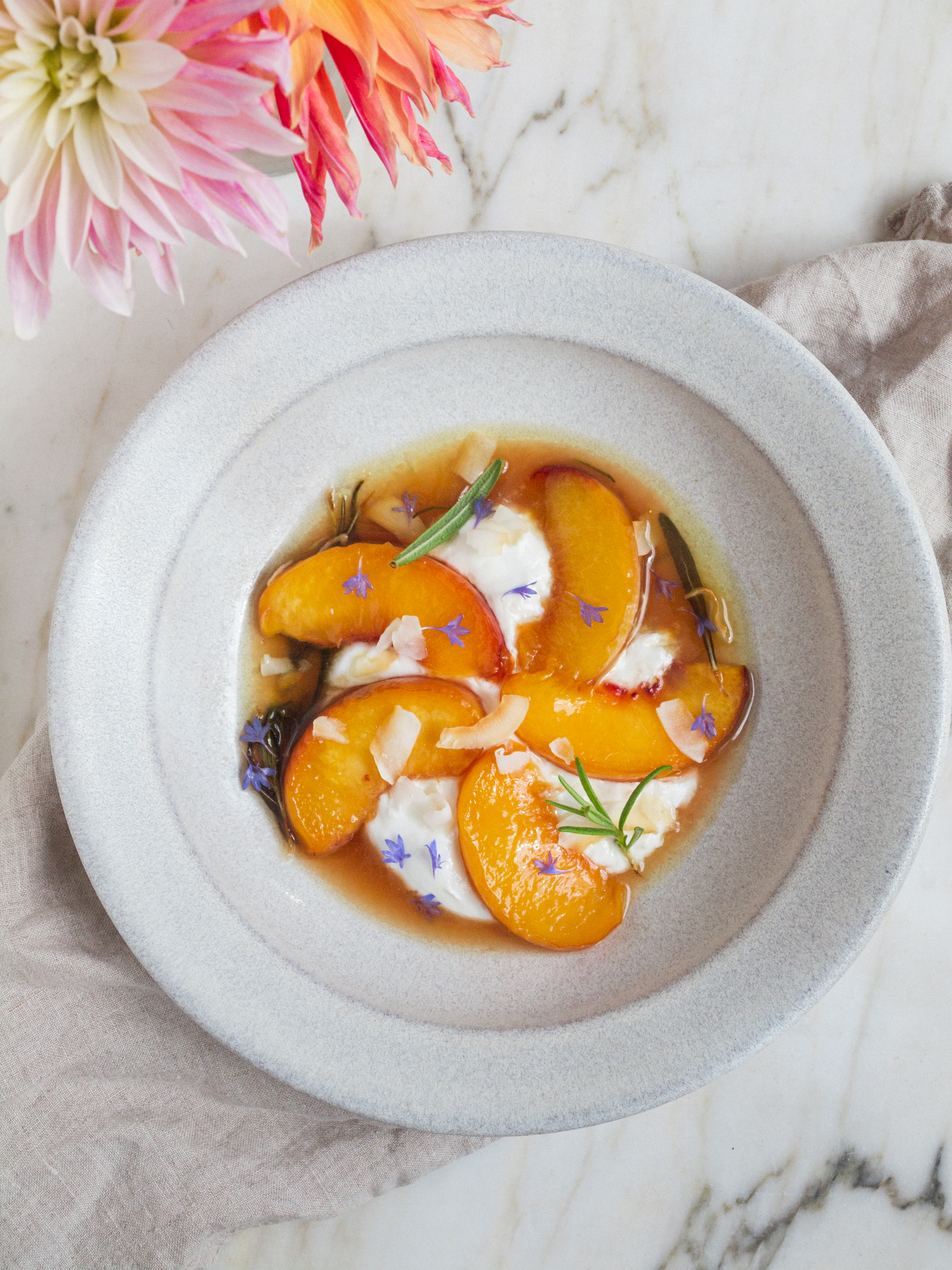 Rosemary Caramelised Peaches