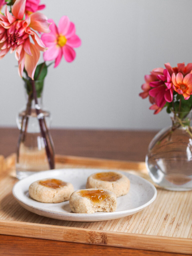 Healthy Cardamom Vanilla Yellow Plum Thumbprint Cookies