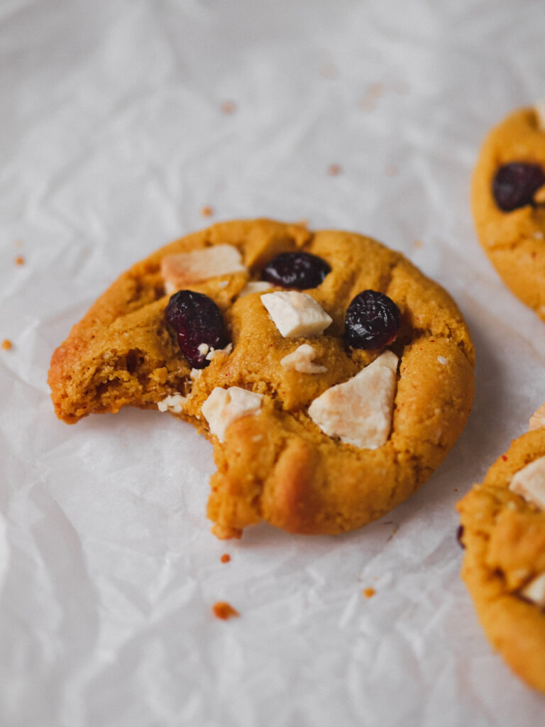 Vegan Saffron White Chocolate Cranberry Macadamia Nut Cookies