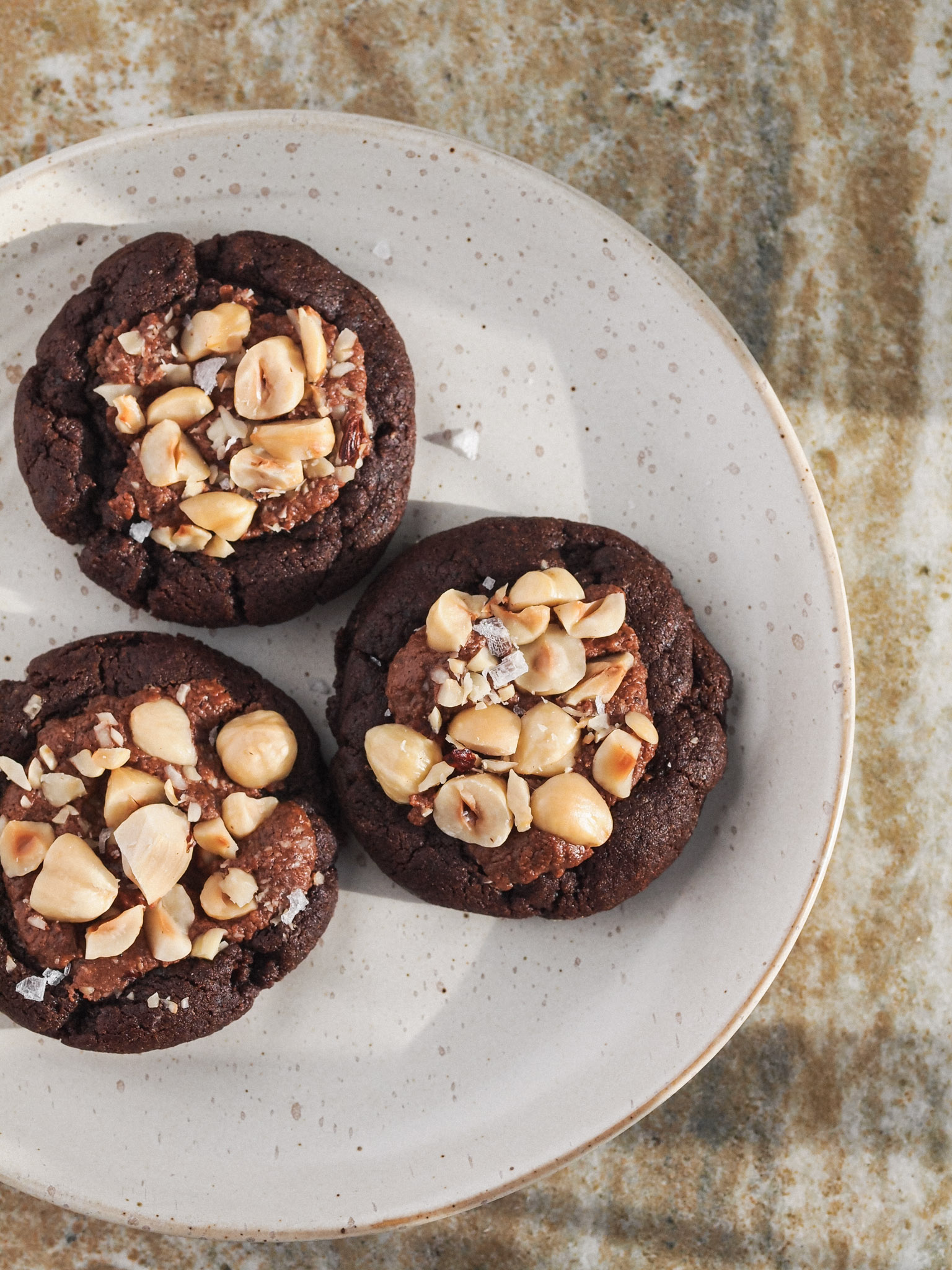 Chocolate Hazelnut Fudgy Vegan Cookies