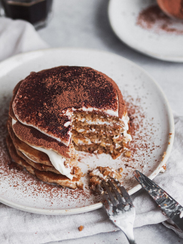 Fluffy Tiramisu Vegan Pancakes