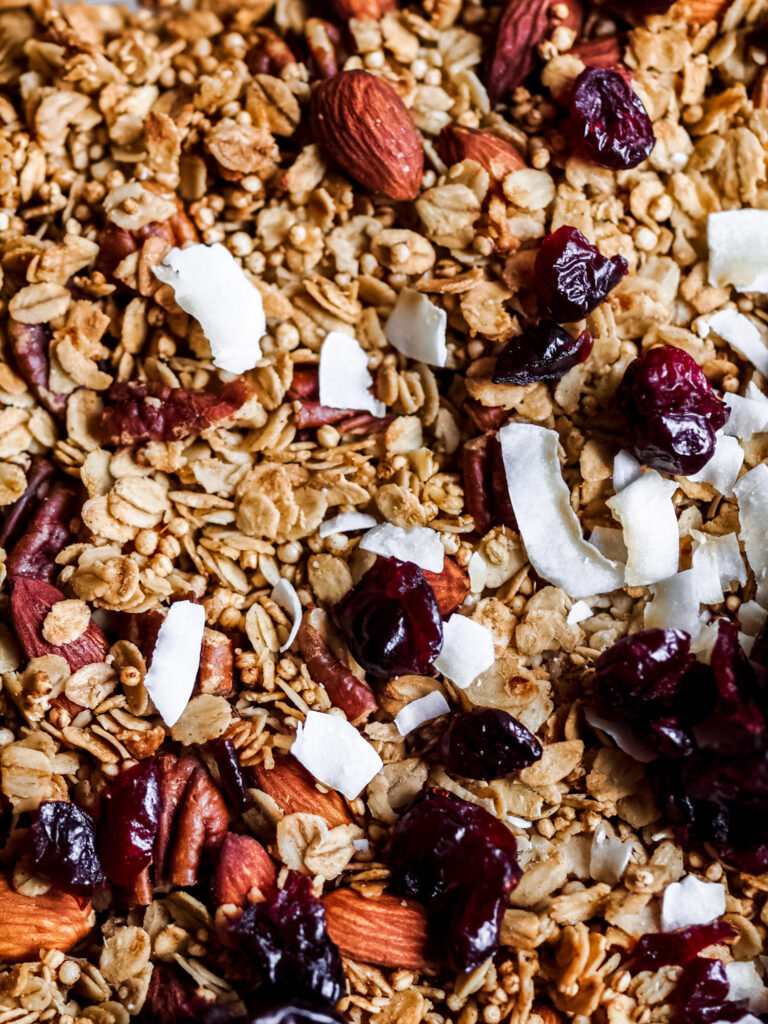 cardamom coconut cranberry healthy granola