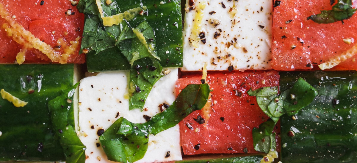 Healthy Watermelon Feta Mint Cucumber Salad