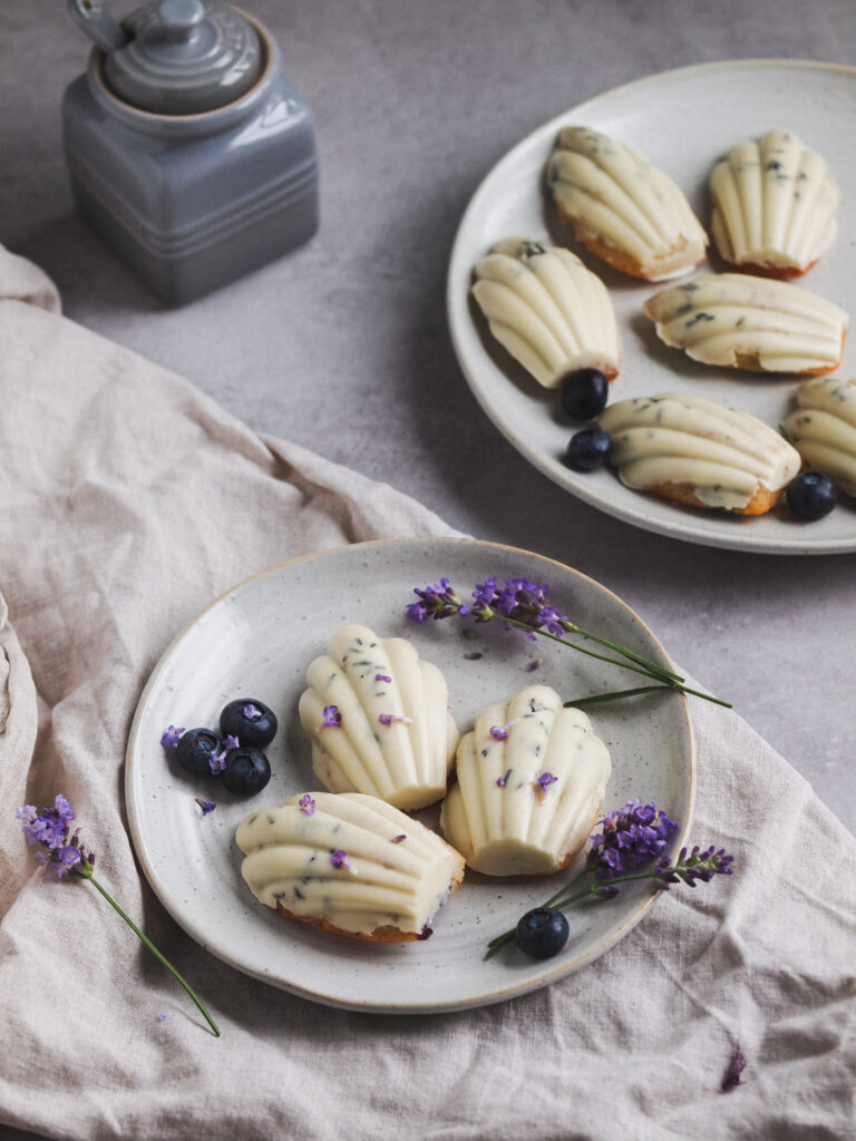 Blueberry Lavender Vegan Madeleines