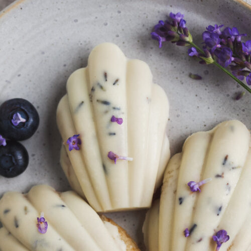 Blueberry Lavender Vegan Madeleines