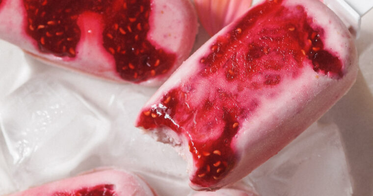 Healthy Peach Raspberry Creamy Vegan Popsicles