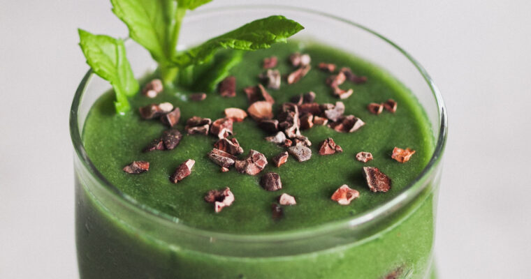 Healthy Mint Chocolate Chip Smoothie (Vegan + Gluten Free)