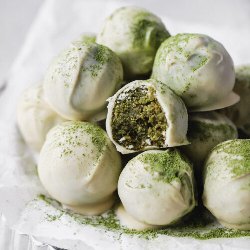 Matcha Pistachio Cake Bites