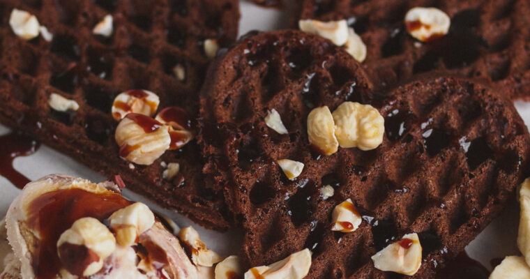 Chocolate Hazelnut Rye Vegan Waffles