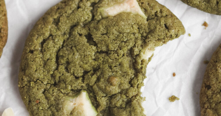 Chewy White Chocolate Matcha Vegan Cookies (Small Batch)