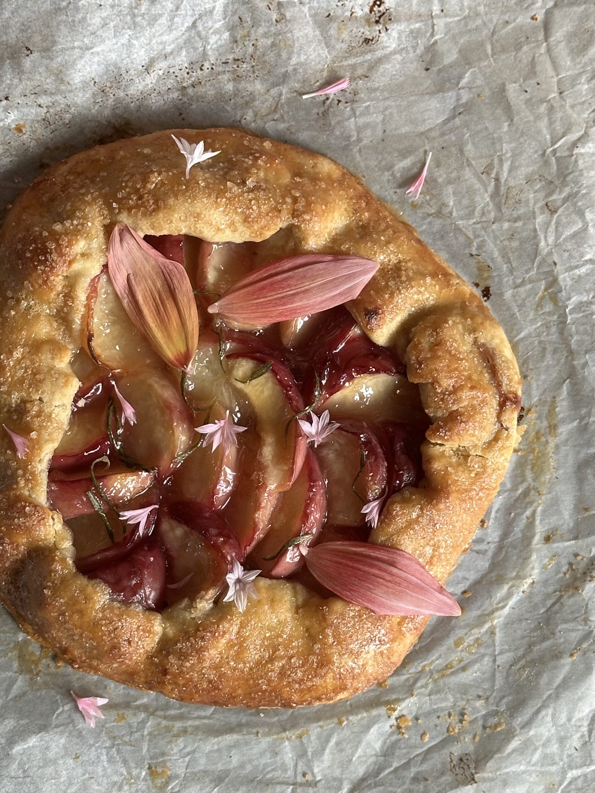 Peach Rosemary Galette (Vegan and egg free)